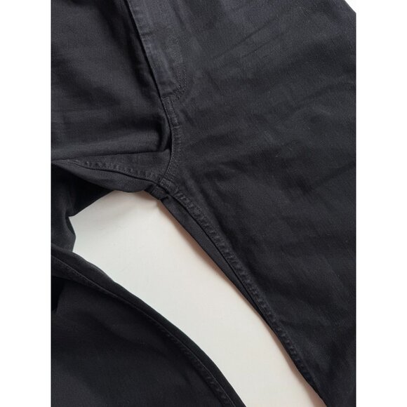 ZARA Marine Straight Black Stretch Denim High Waisted Wide Leg Jeans, Size 4/26 - Picture 3 of 11